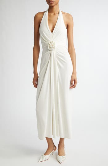 syrefena halter dress Betsy & Adam Women's Sequined Soutache Halter Gown - Sage