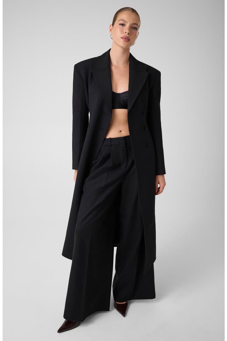 High Waist Pleated Straight Leg Pants, Alternate, color, JBLACK-BLACK