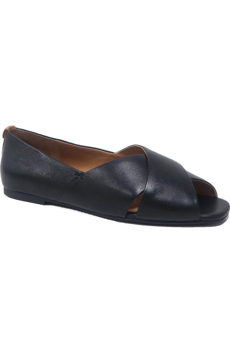 Gentle Souls Whoebe Flat, Main, color, Black Leather