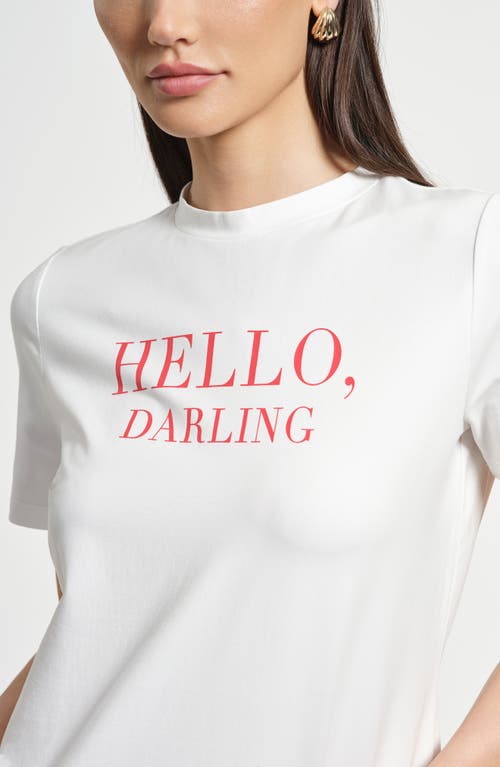 Isaac Mizrahi New York Stretch Cotton Graphic T-shirt In White