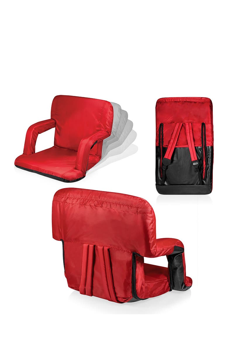 Picnic Time Ventura Portable Reclining Stadium Seat, Alternate, color, Red