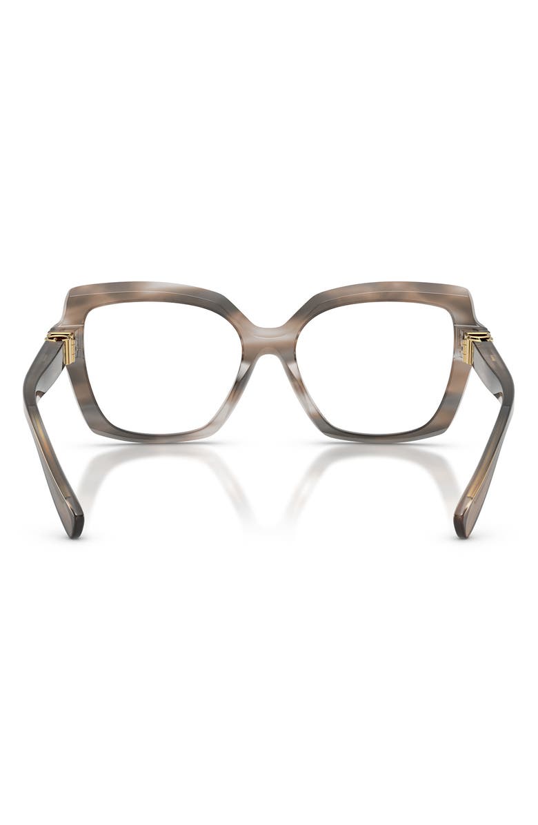 Dolce&Gabbana 53mm Butterfly Optical Glasses, Alternate, color, Striped Grey / Demo Lens