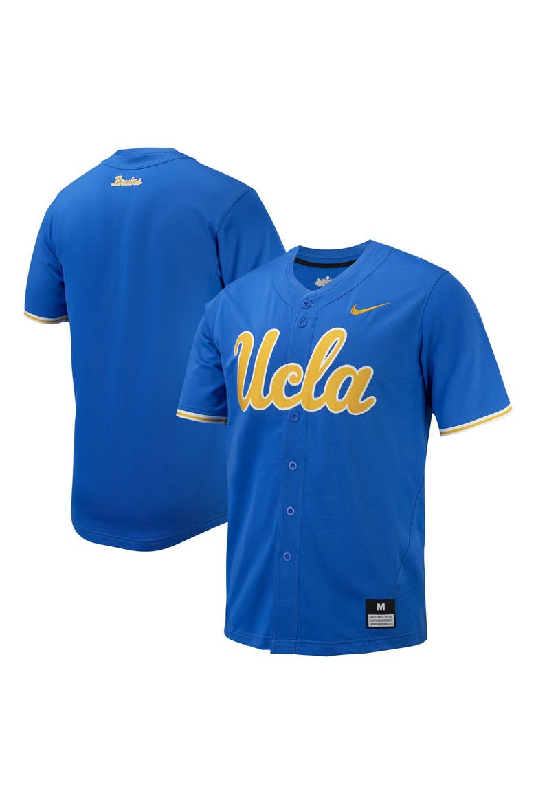 Men's Nike Blue UCLA Bruins Replica Full-Button Baseball Jersey, Main, color, Blue