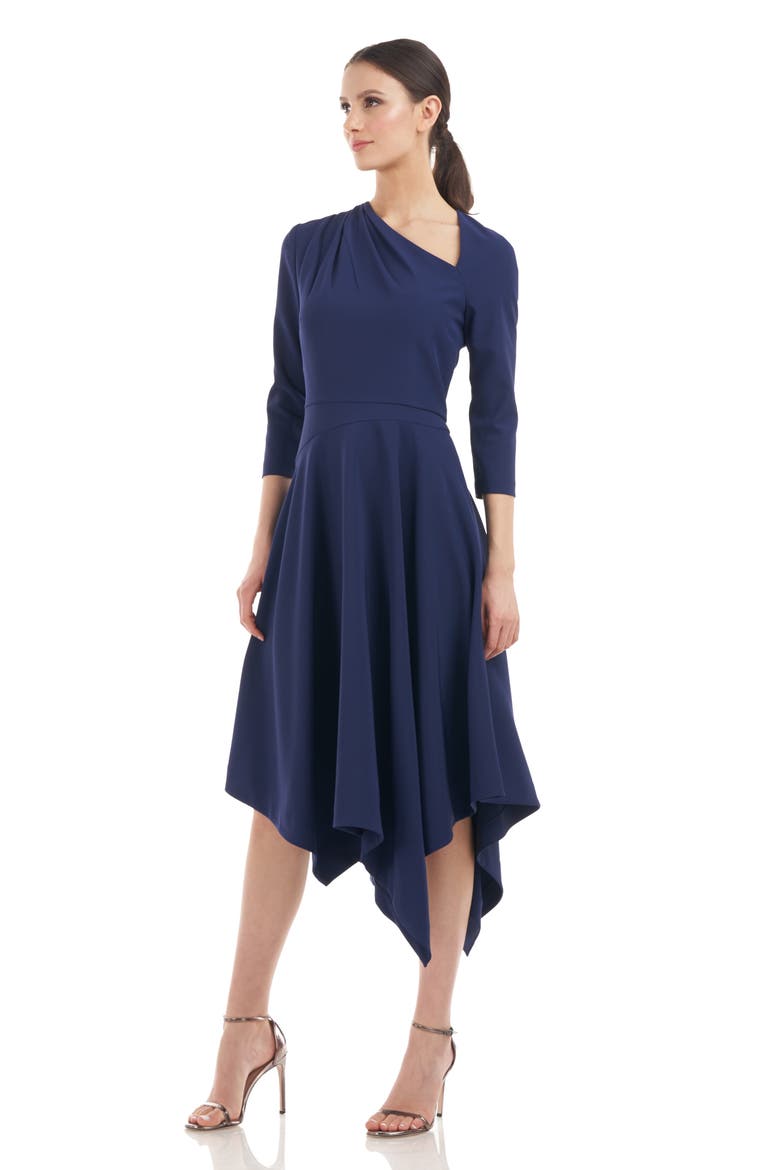 Norah Asymmetric Handkerchief Dress, Alternate, color, DEEP NAVY