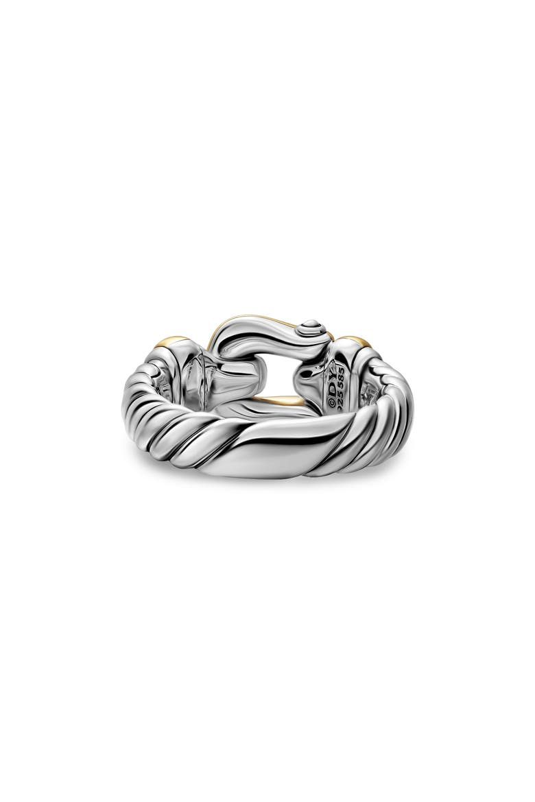 Buckle Ring with 14k Gold, Alternate, color, SILVER