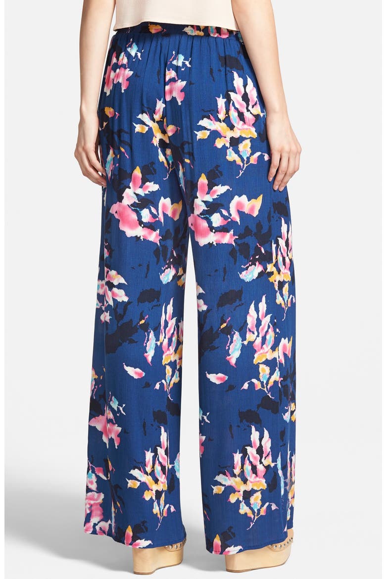 ASTR Print Wide Leg Pants, Alternate, color, BLUE