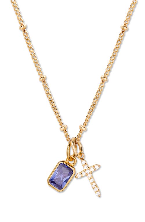 Brook & York Brook And York Josephine Cross & Birthday Pendant Necklace In Gold June