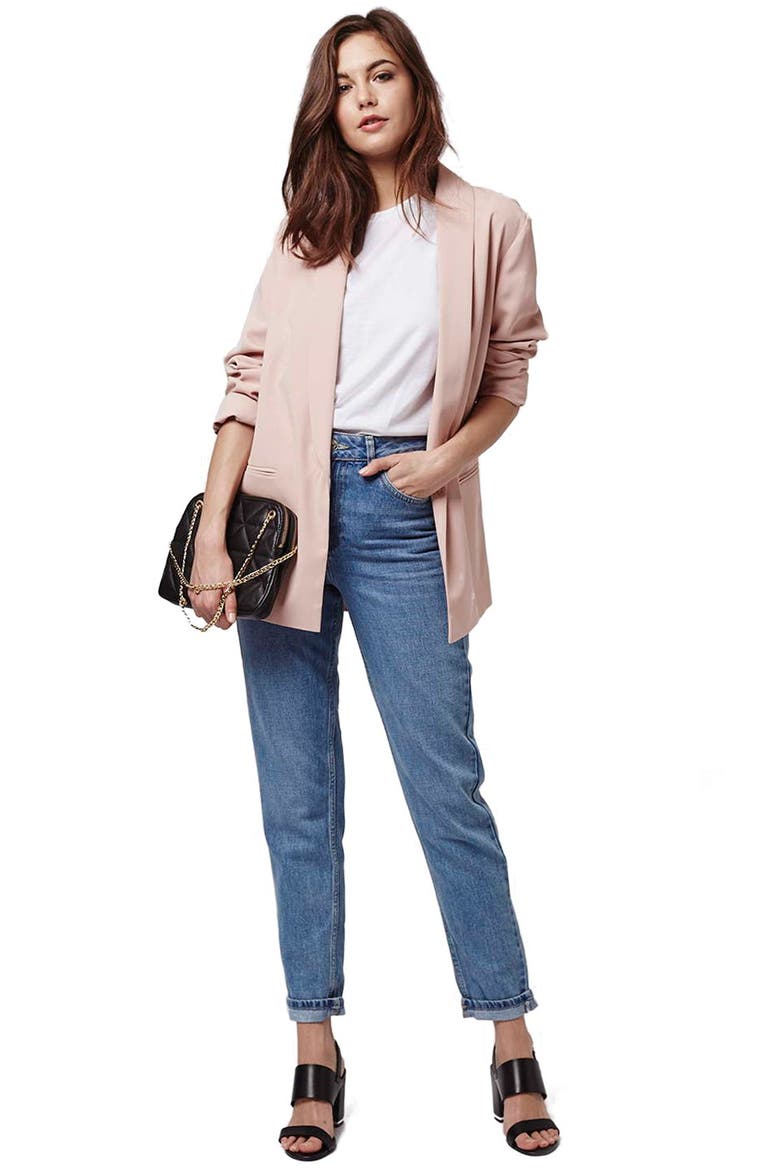 Boyfriend Blazer Jacket, Alternate, color, NUDE
