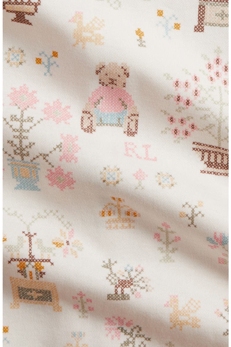 Kids' Printed Cotton Footed Coverall, Alternate, color, PETITE POINT BABY BEAR