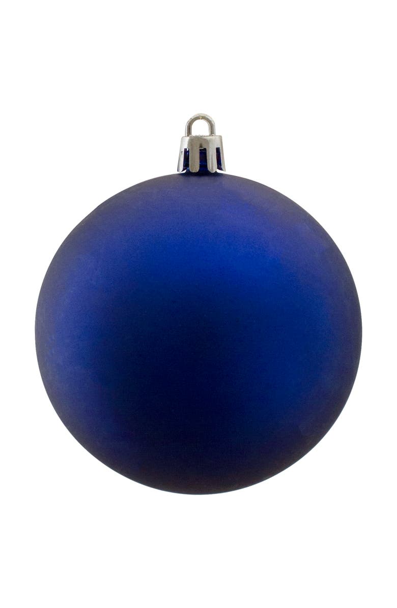 Northlight Shatterproof Matte Christmas Ball Ornaments - 4" (100mm) - Royal Blue - 12ct, Alternate, color, 