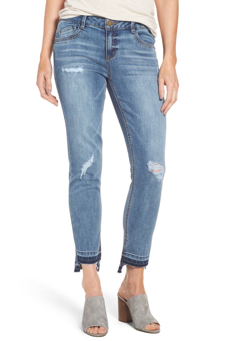 Slim Straight Leg Ankle Jeans (Nordstrom Exclusive), Main, color, BLUE