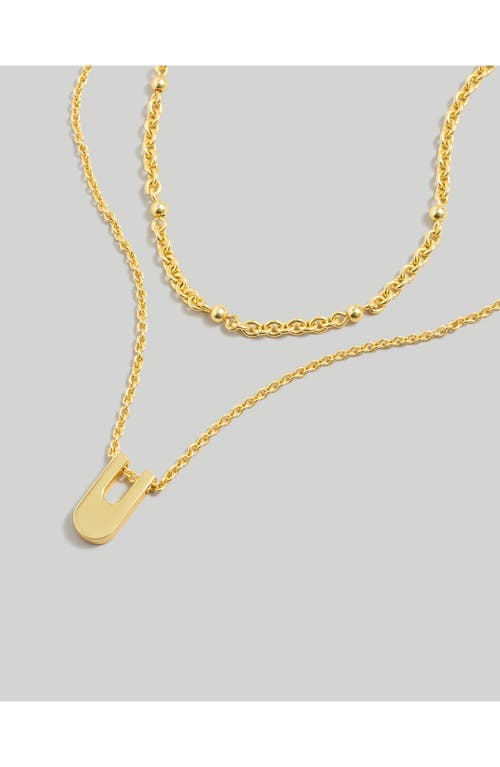 Shop Madewell Cutout Geometric Pendant Necklace In Vintage Gold