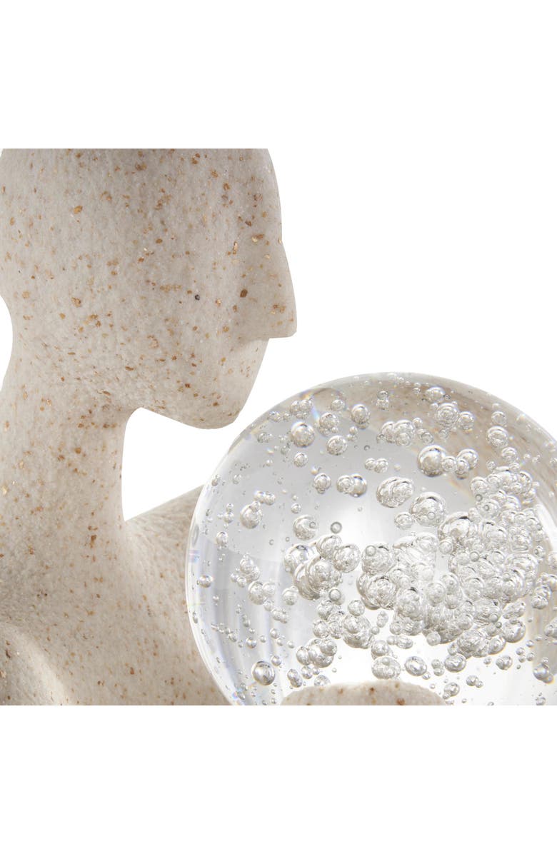 UMA Human with Glass Ball Sculpture, Alternate, color, Cream