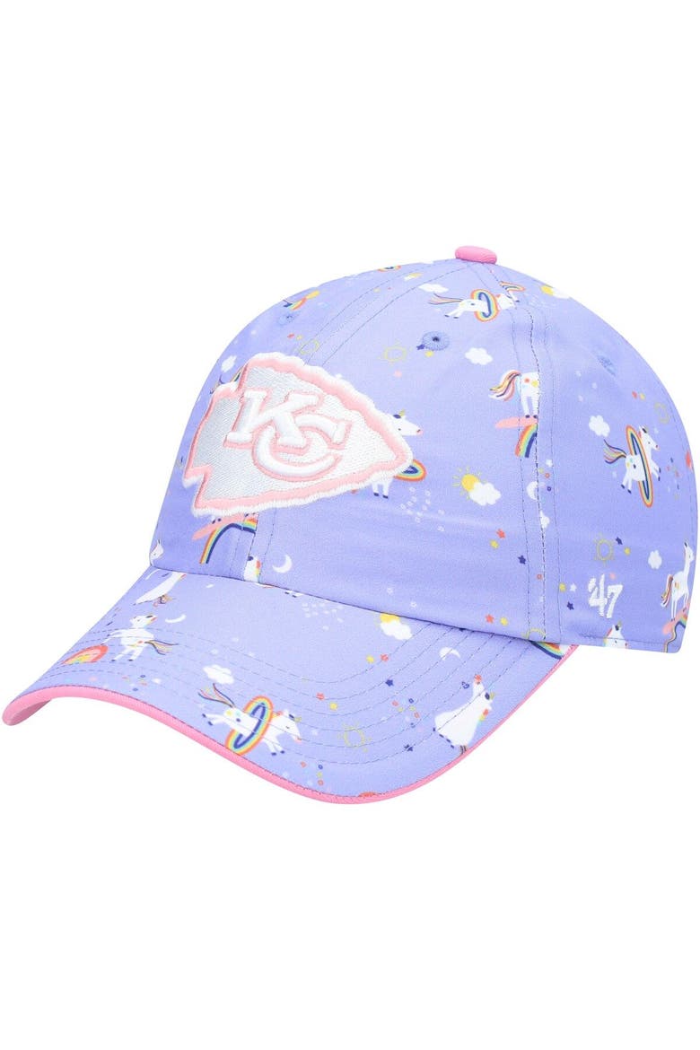 Girls Preschool '47 Purple Kansas City Chiefs Unicorn Clean Up Adjustable Hat, Main, color, Purple