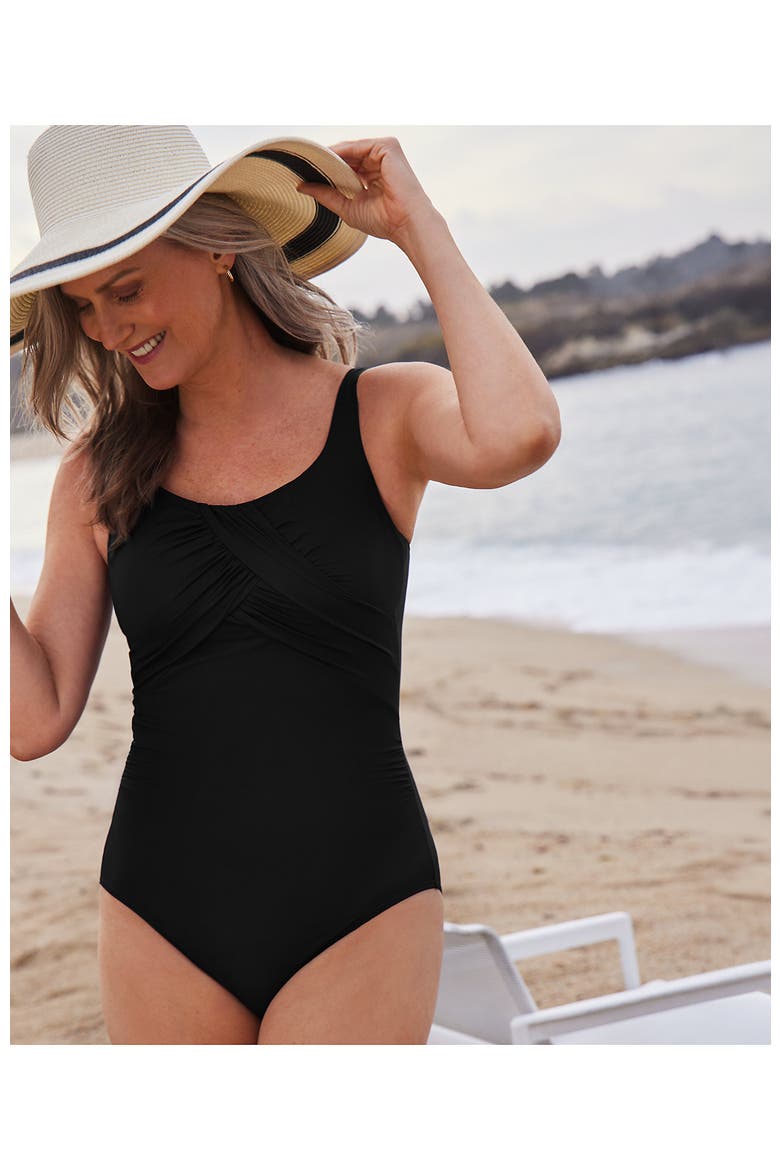 New SlenderSuit Carmela Underwire One Piece Swimsuit, Alternate, color, Black
