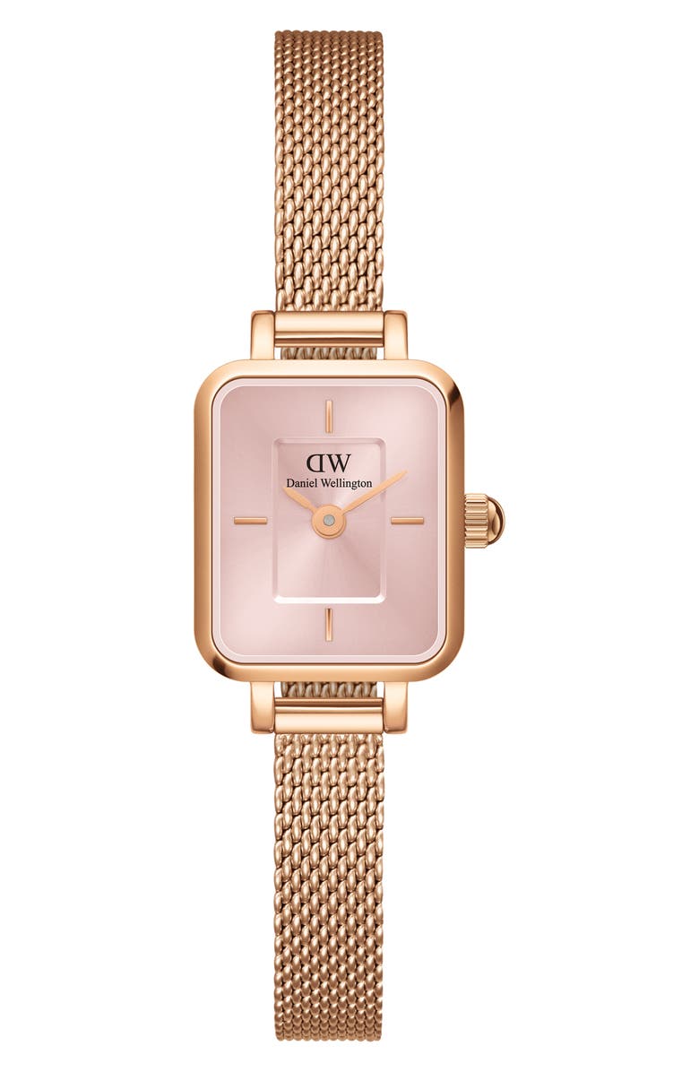 Daniel Wellington Quadro Mini Bracelet Watch, 15mm x 18mm, Main, color, Rose Gold