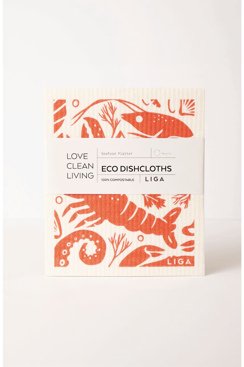 Tea Towels - Seafood Platter Set of 2 + Dishcloths Set of  2- Seafood Platter, Alternate, color, Tea Towel