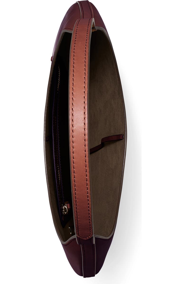 Tory Burch Pierced Leather Bag, Alternate, color, Dark Cabernet