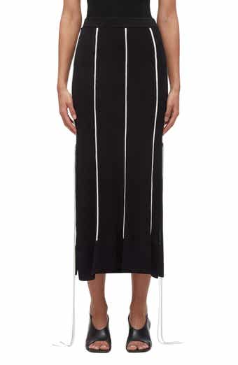 Piped Knit Midi Skirt
