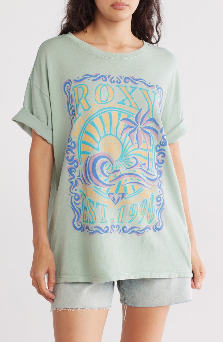 Roxy On the Wave Cotton Graphic T-Shirt, Main, color, 