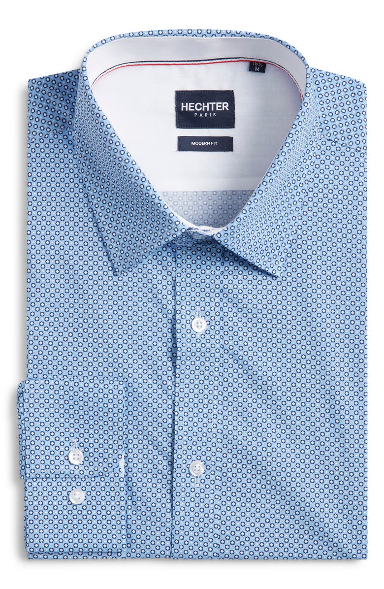 DANIEL HECHTER Trim Fit Geometric Print Cotton Dress Shirt, Alternate, color, 