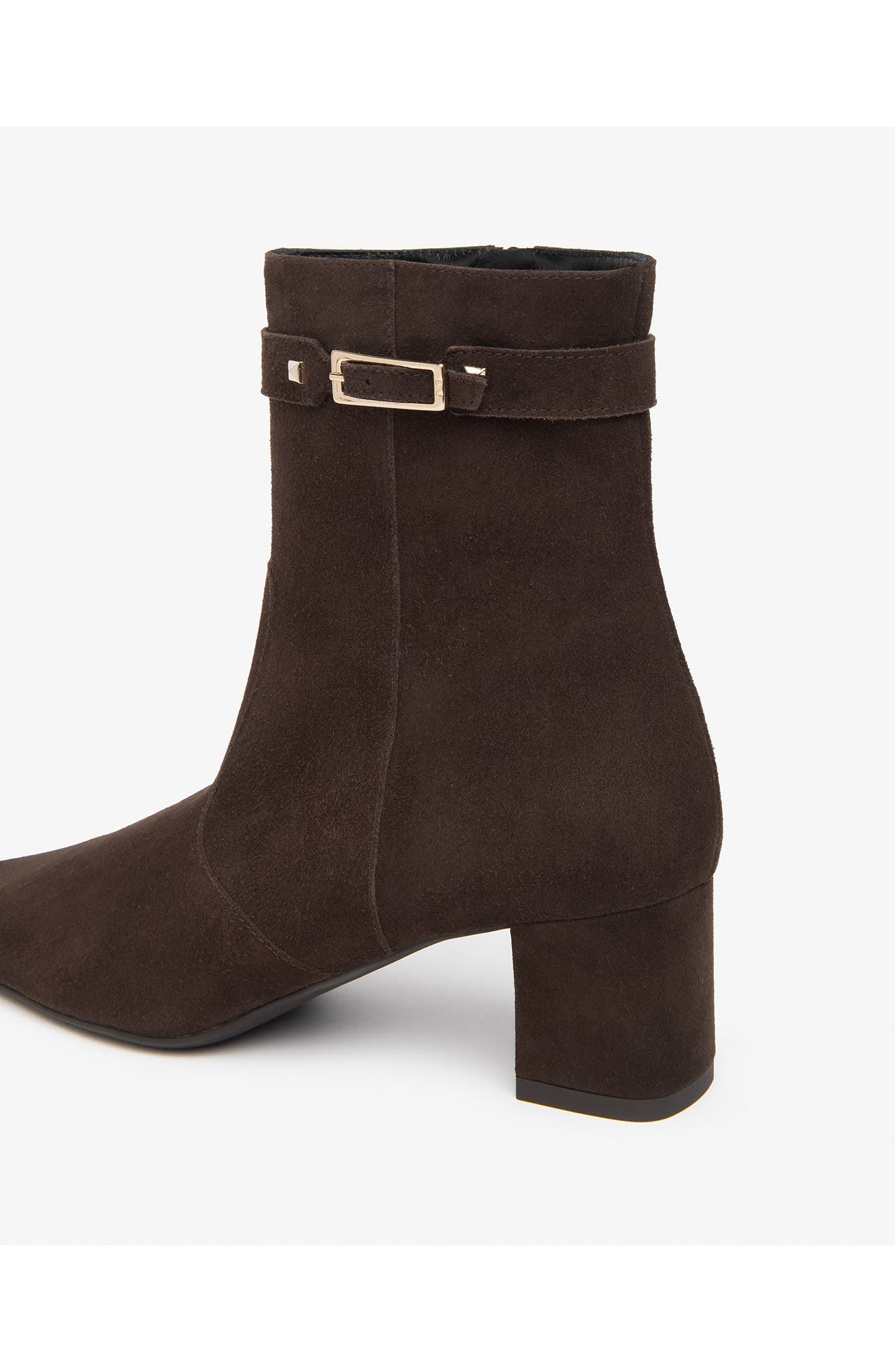 Suede Block Heel Bootie, Alternate, color, CHOCOLATE