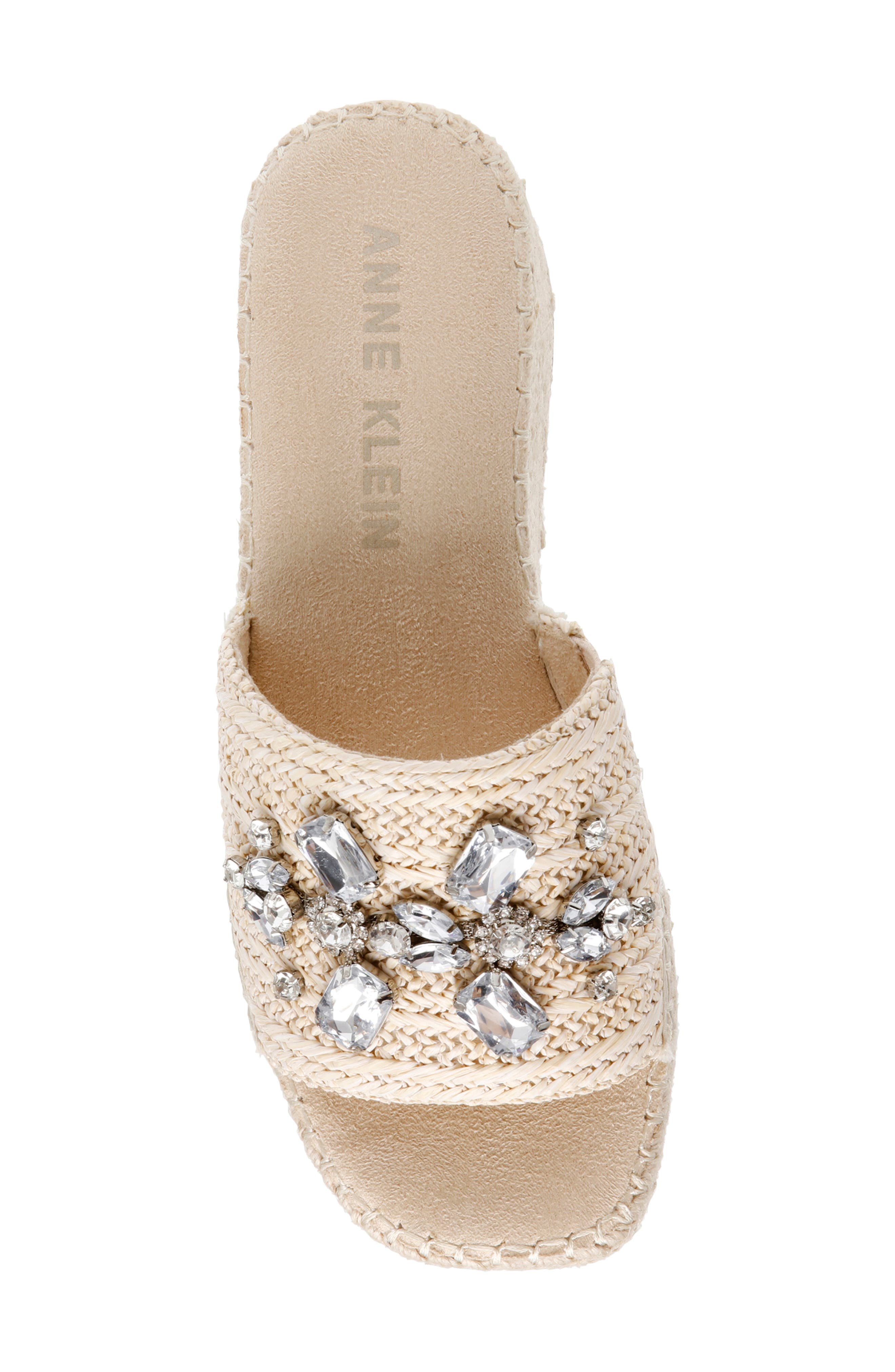Anne Klein Crystal Espadrille Slide Sandal, Alternate, color, 