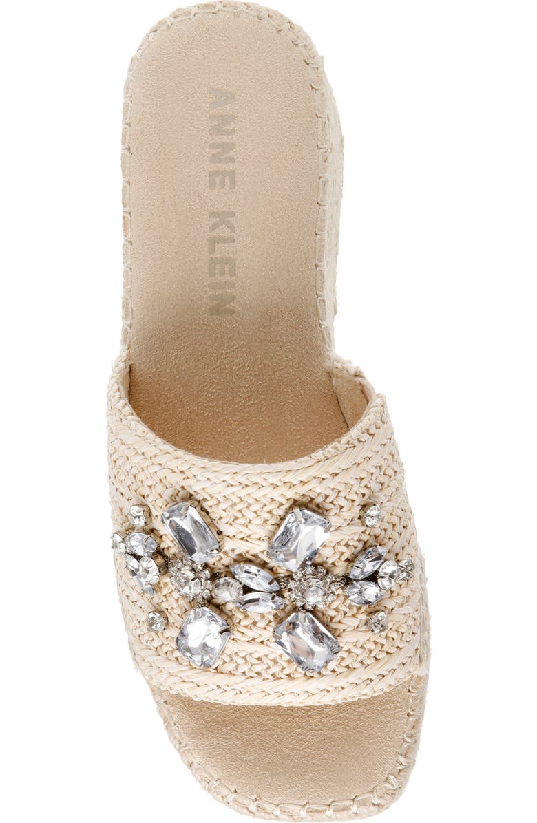 Anne Klein Crystal Espadrille Slide Sandal, Alternate, color,