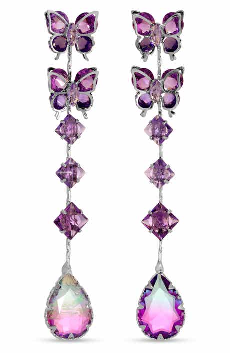 Adriana Butterfly Crystal Drop Earrings