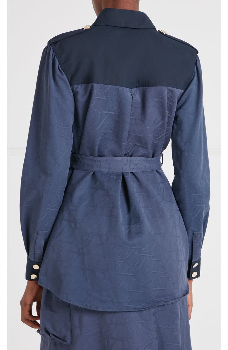 Temperley London Victory Shirt Jacket, Alternate, color, Sea Blue