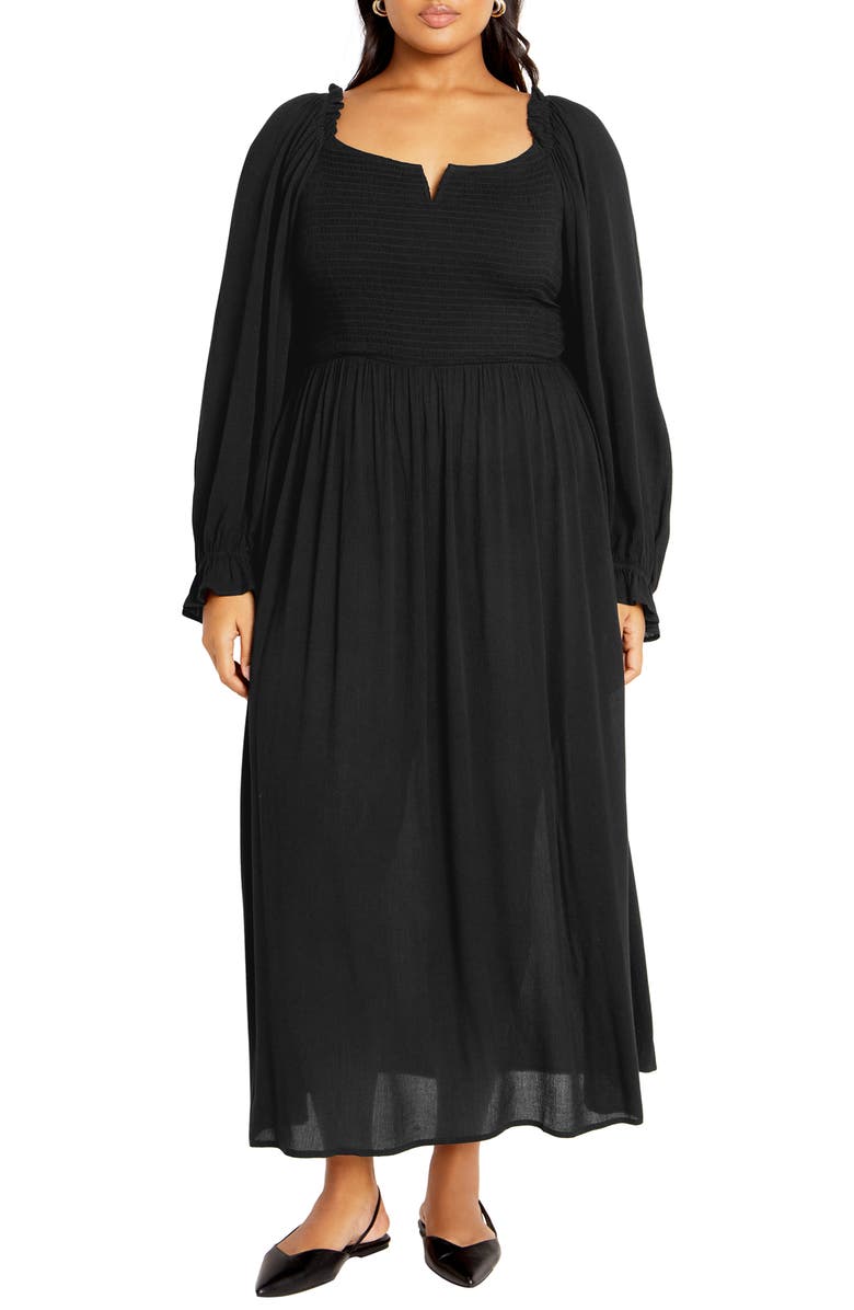 City Chic Addyson Long Sleeve Maxi Dress, Main, color,