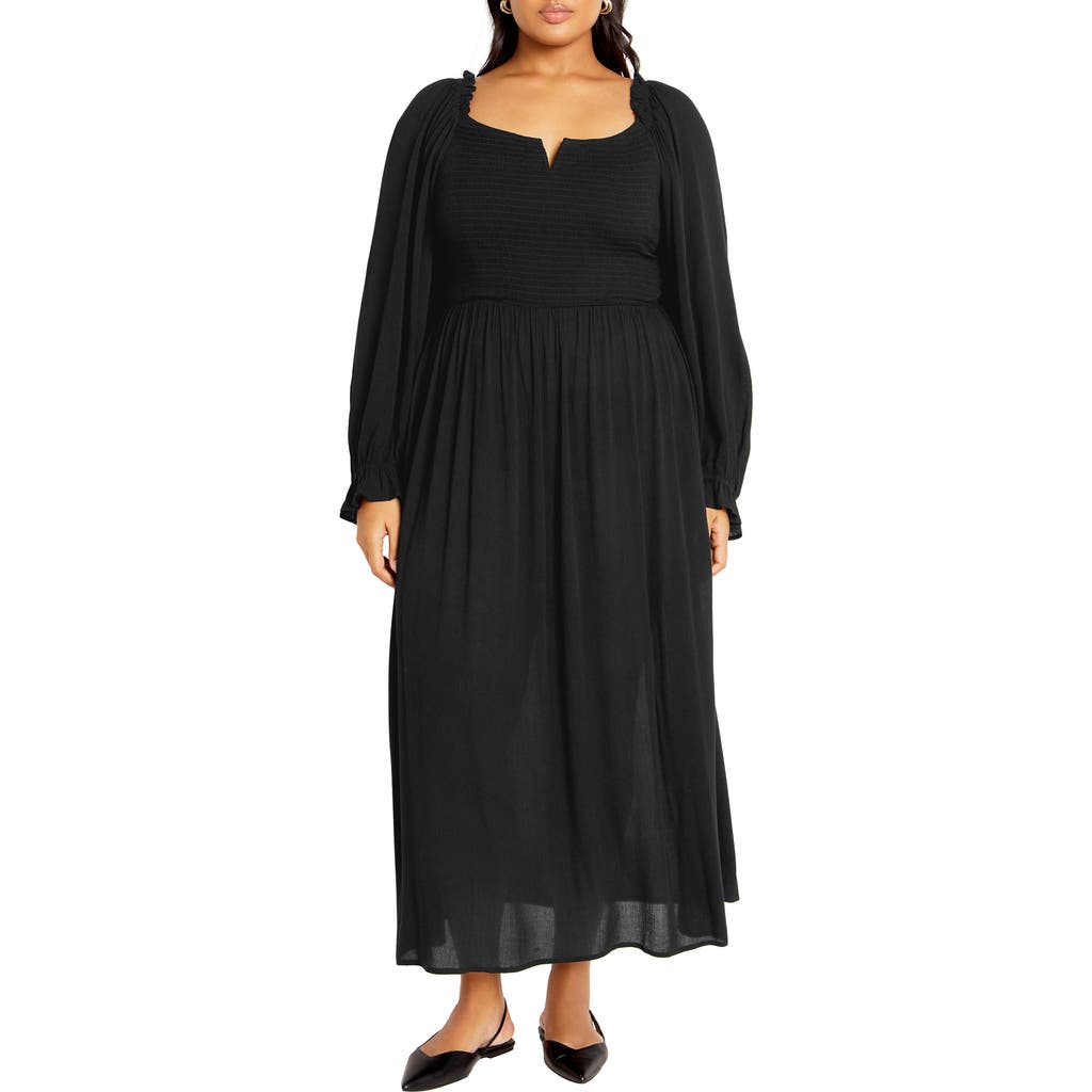City Chic Addyson Long Sleeve Maxi Dress in Black  product