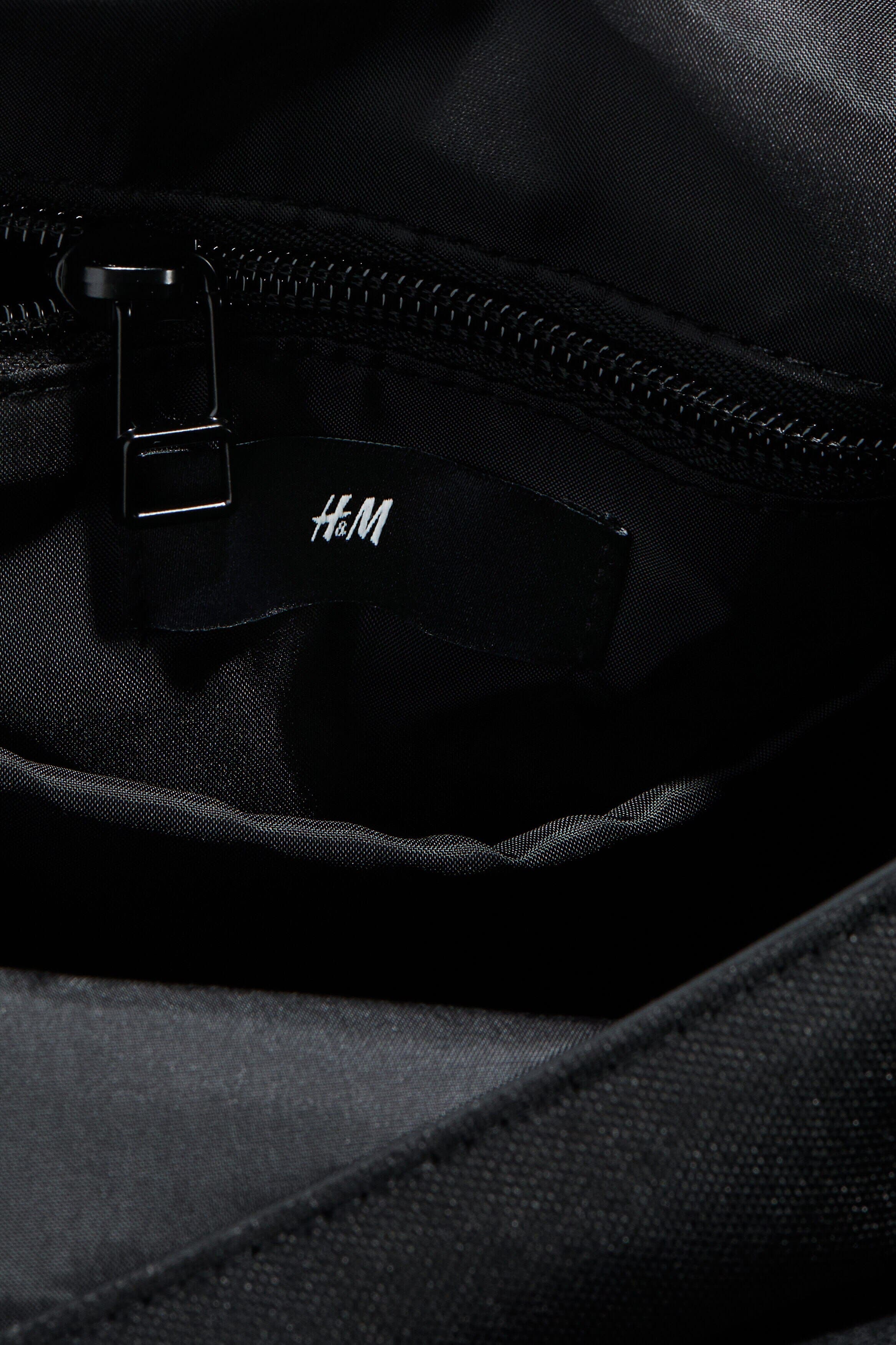 H&M Roll-top Backpack, Alternate, color, Black