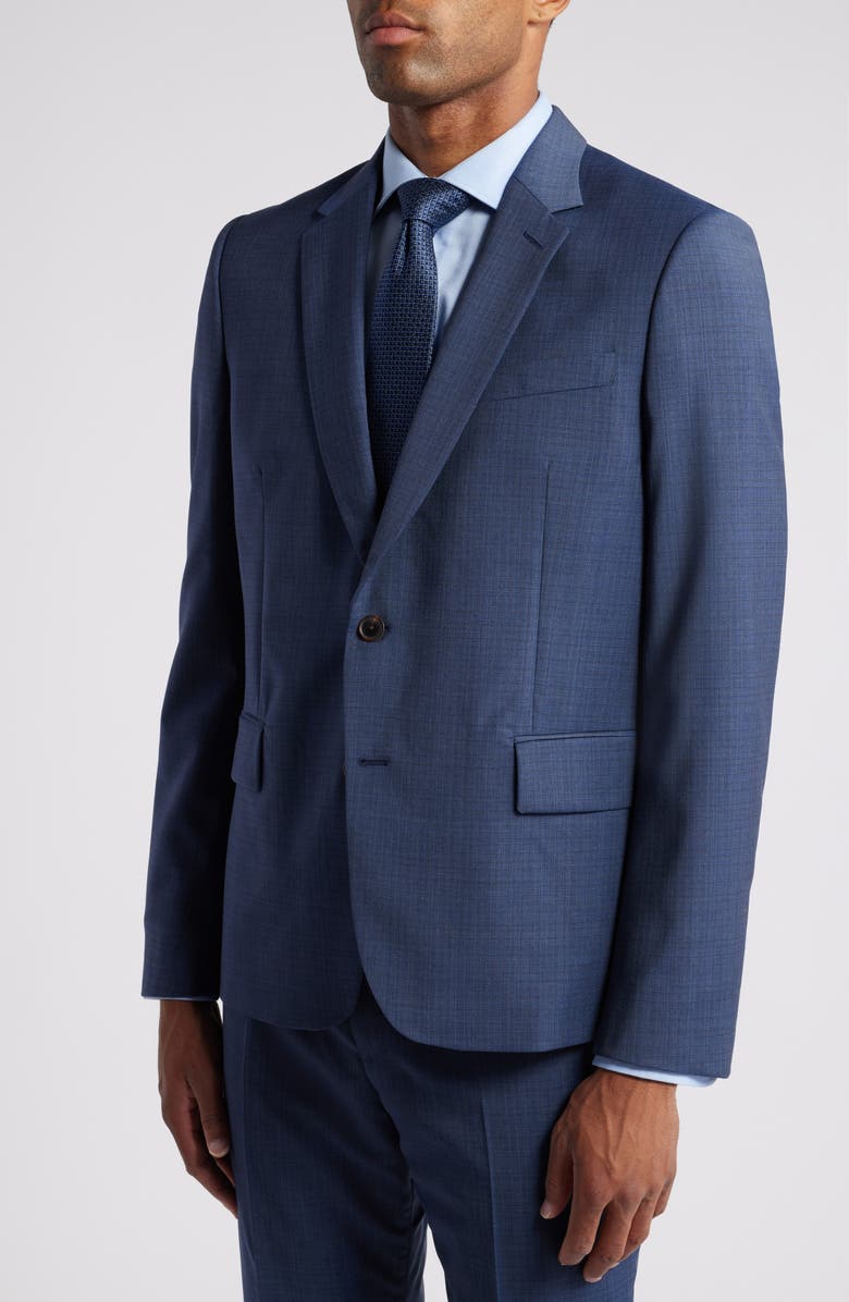 Paul Smith Tailored Fit Blue Mélange Wool Suit, Alternate, color, 