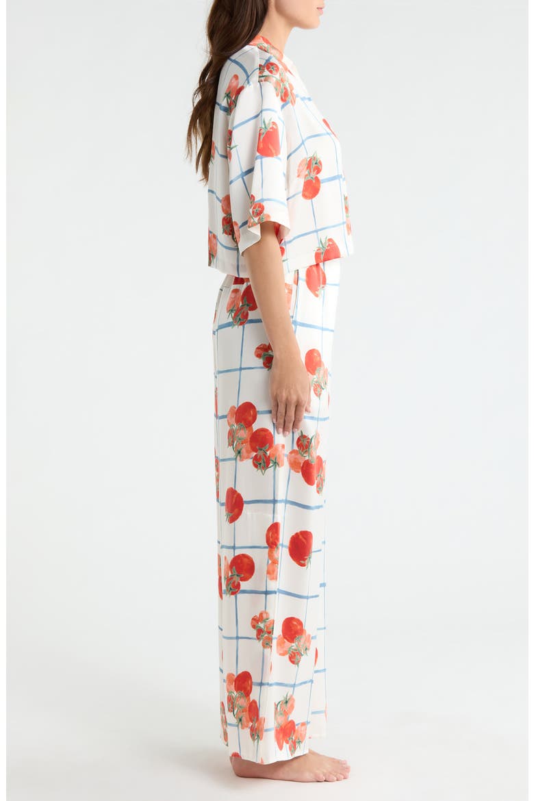 Washable High Waist Silk Pajamas, Alternate, color, SUMMER HARVEST