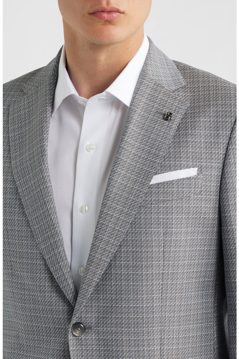 Hutson Slim Fit Grey Mélange Textured Virgin Wool Sport Coat, Alternate, color, GREY/ BEIGE/ KHAKI