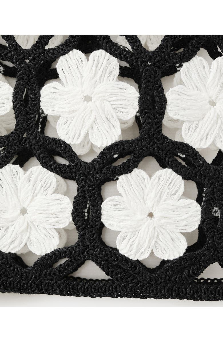 MANGO Flower Embellished Openwork Sweater, Alternate, color, 