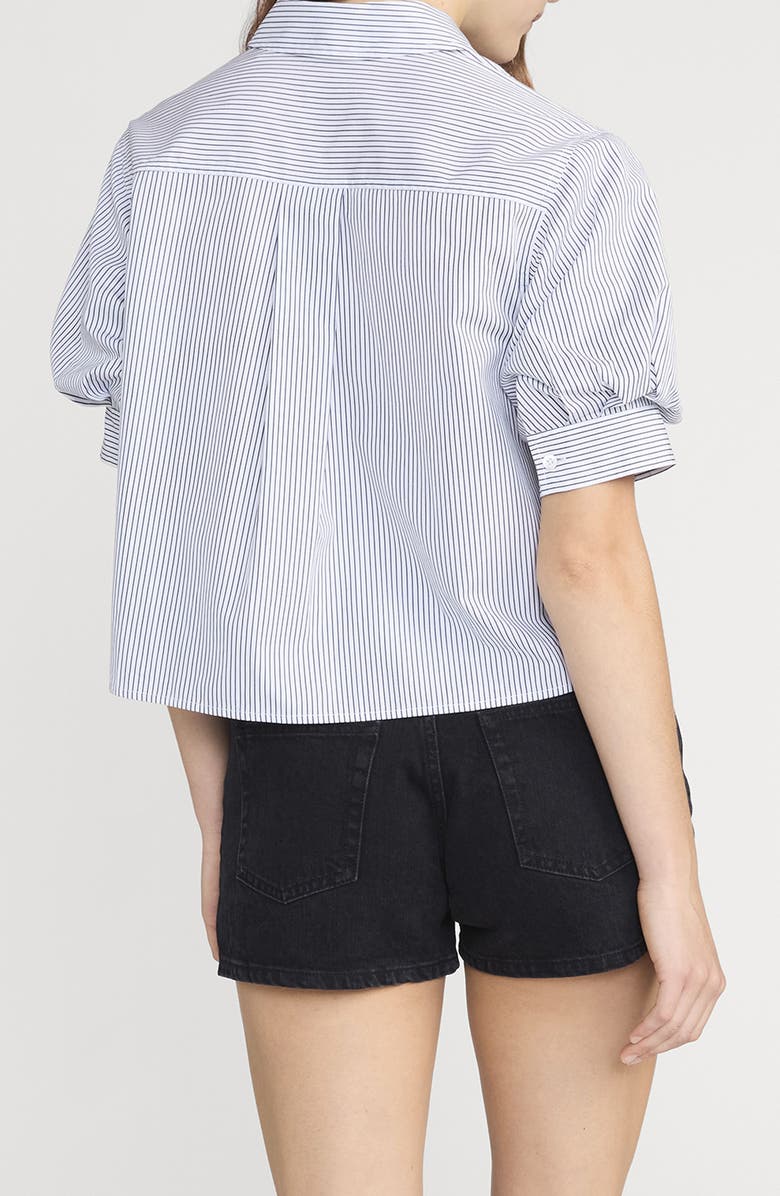 FRAME The Billow Sleeve Shirt, Alternate, color, Navy Stripe