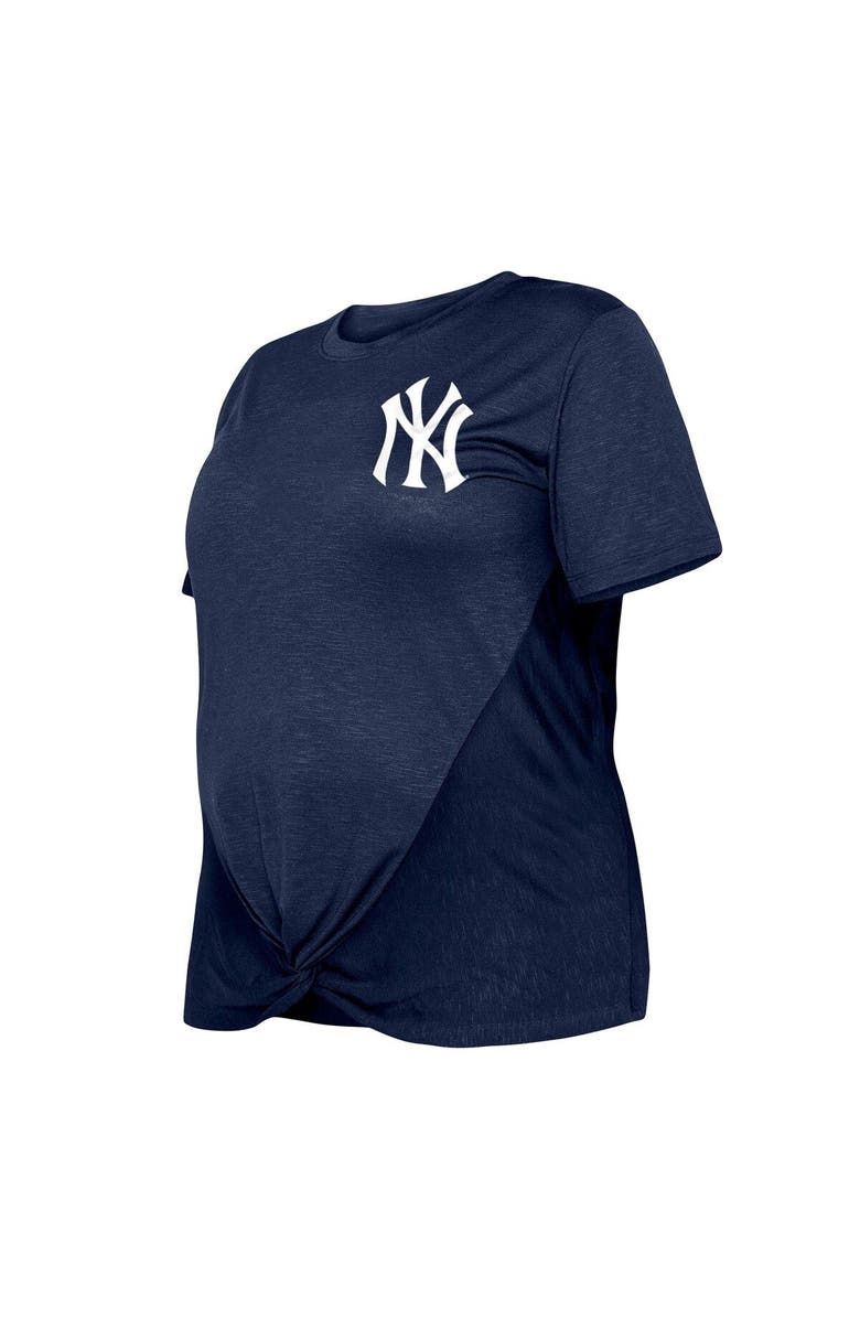 New Era Women's New Era Navy New York Yankees Plus Size Two-Hit Front Knot T-Shirt, Alternate, color, Navy