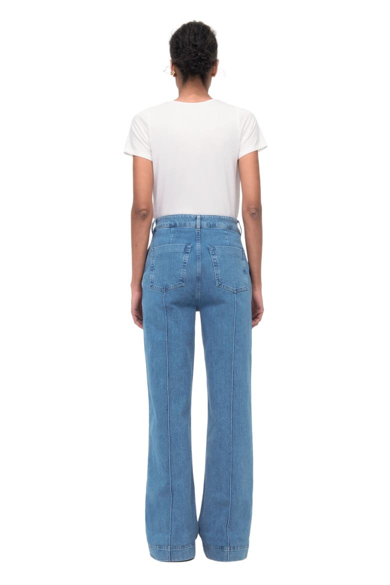 HIGH WAISTED DENIM TROUSER, Alternate, color, LIGHT BLUE WASH