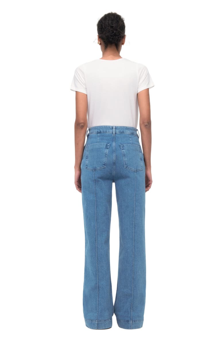 Another Tomorrow HIGH WAISTED DENIM TROUSER, Alternate, color, Light Blue Wash