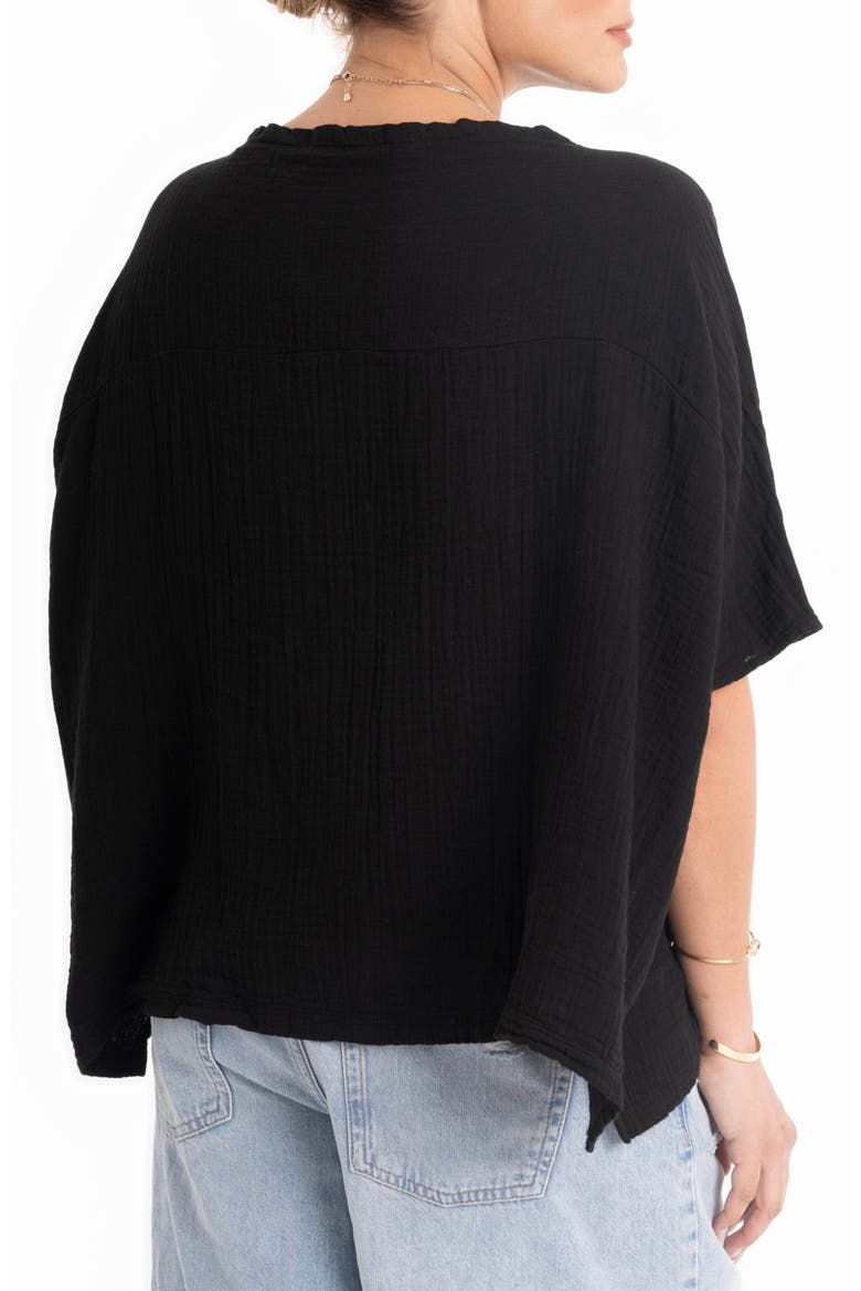 Square Gauze Top, Alternate, color, Black