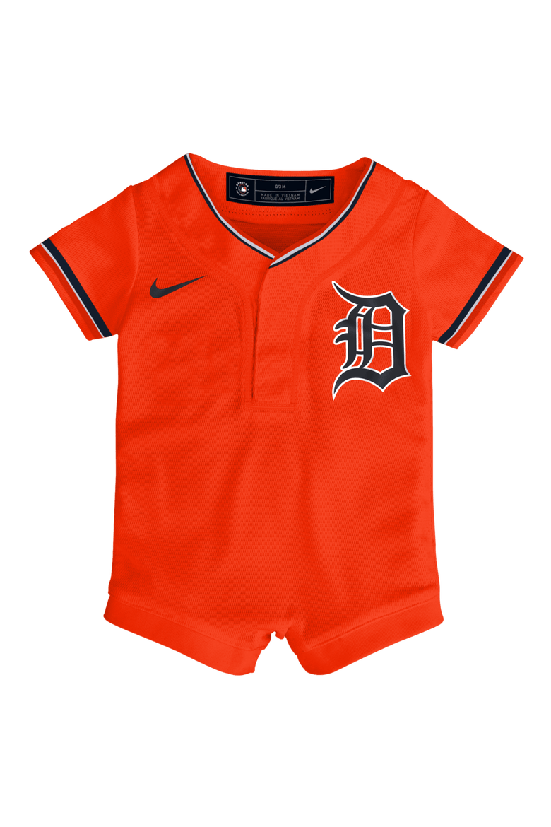 Infant Nike Orange Detroit Tigers Alternate Replica Romper Jersey, Main, color, Orange