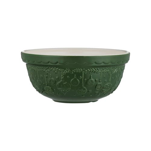 Mason Cash Deck The Halls Size 24 Green Mixing Bowl, 2.15 Quart In Green