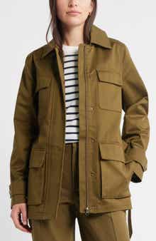 Caslon® Utility Cotton Trench Coat