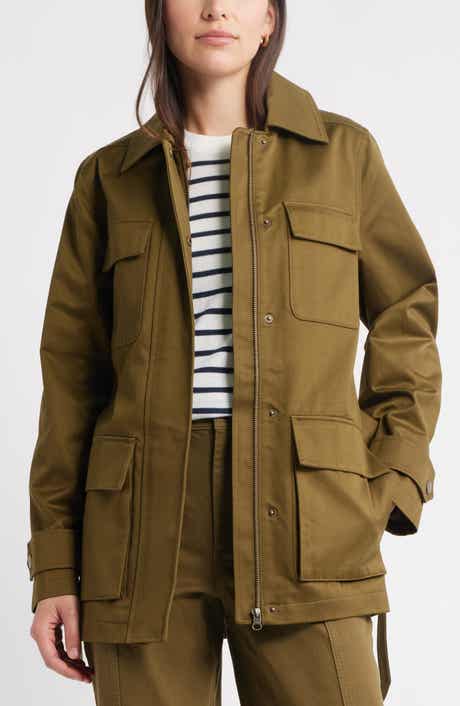 Caslon® Utility Cotton Trench Coat