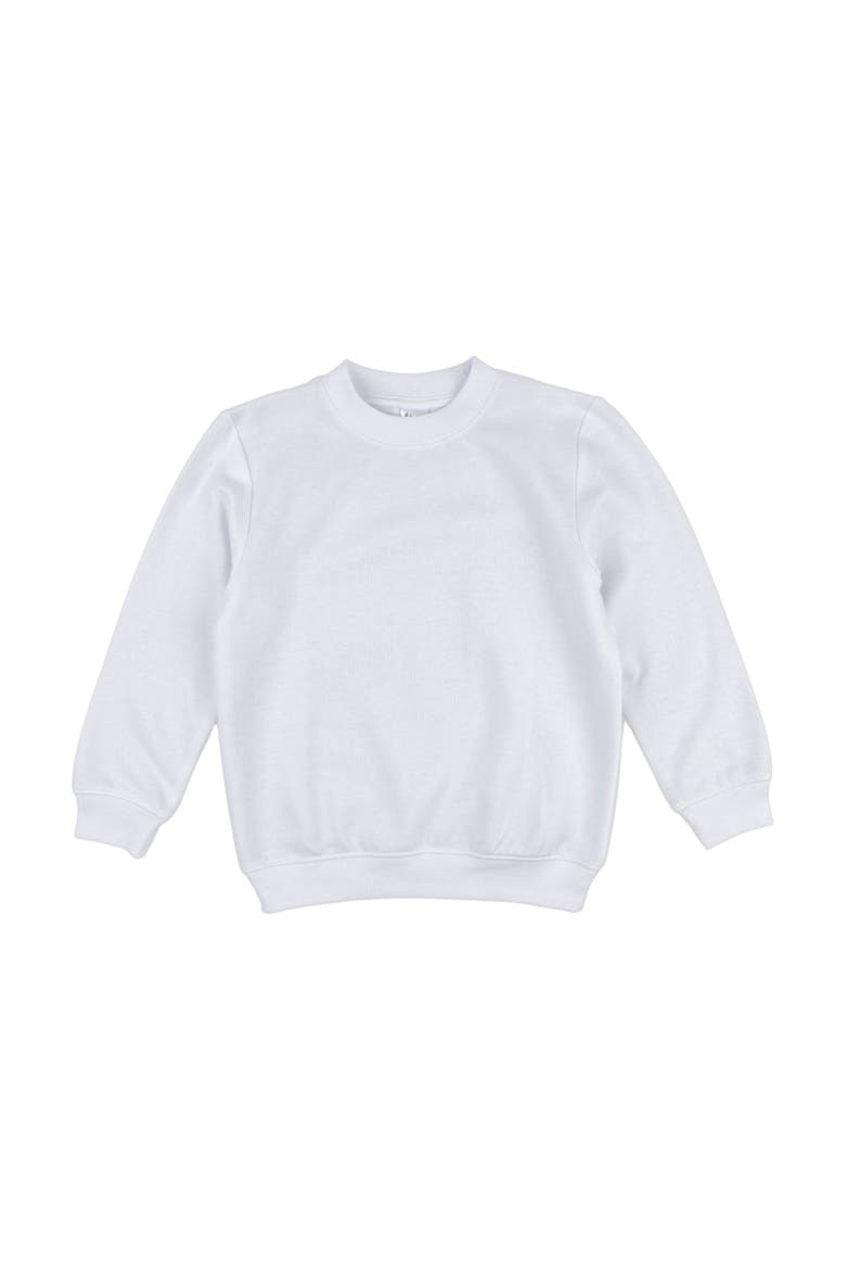 Kids Pullover Sweatshirt, Long Sleeve, Solid Colors, Alternate, color, WHITE