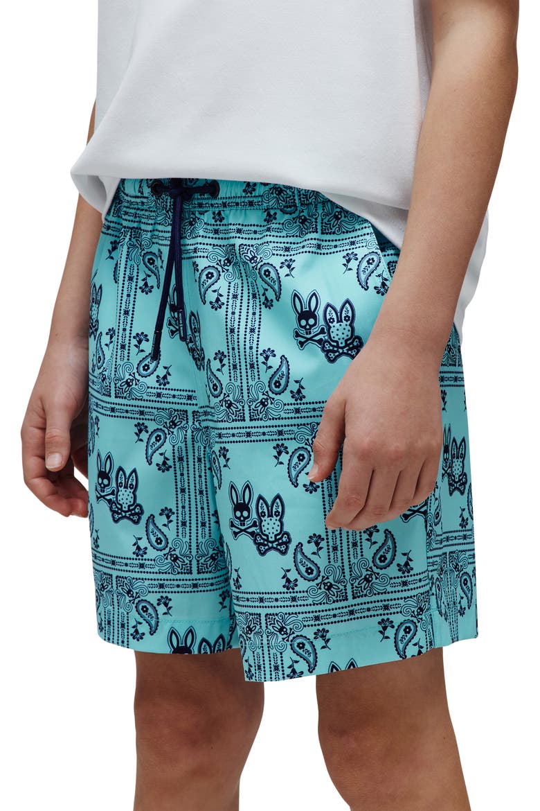Kids' Luke Paisley Print Swim Trunks, Alternate, color, ANTIGUA SAND
