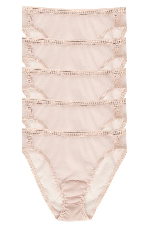 On Gossamer 5-Pack Mesh High Cut Briefs in Champagne 