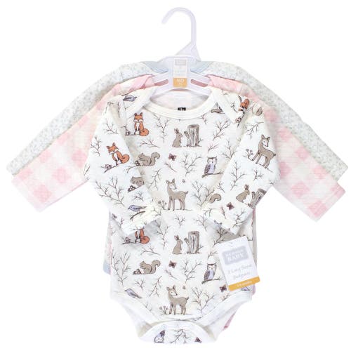 Hudson Baby Quilted Long Sleeve Cotton Bodysuits In Multi